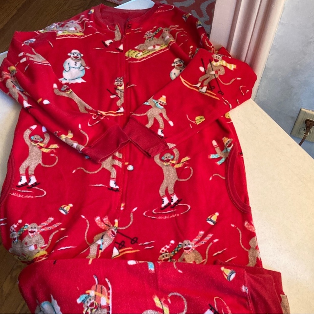 Nick & Nora Red Sock Monkey Kids Pajama Set